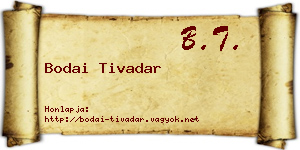Bodai Tivadar névjegykártya